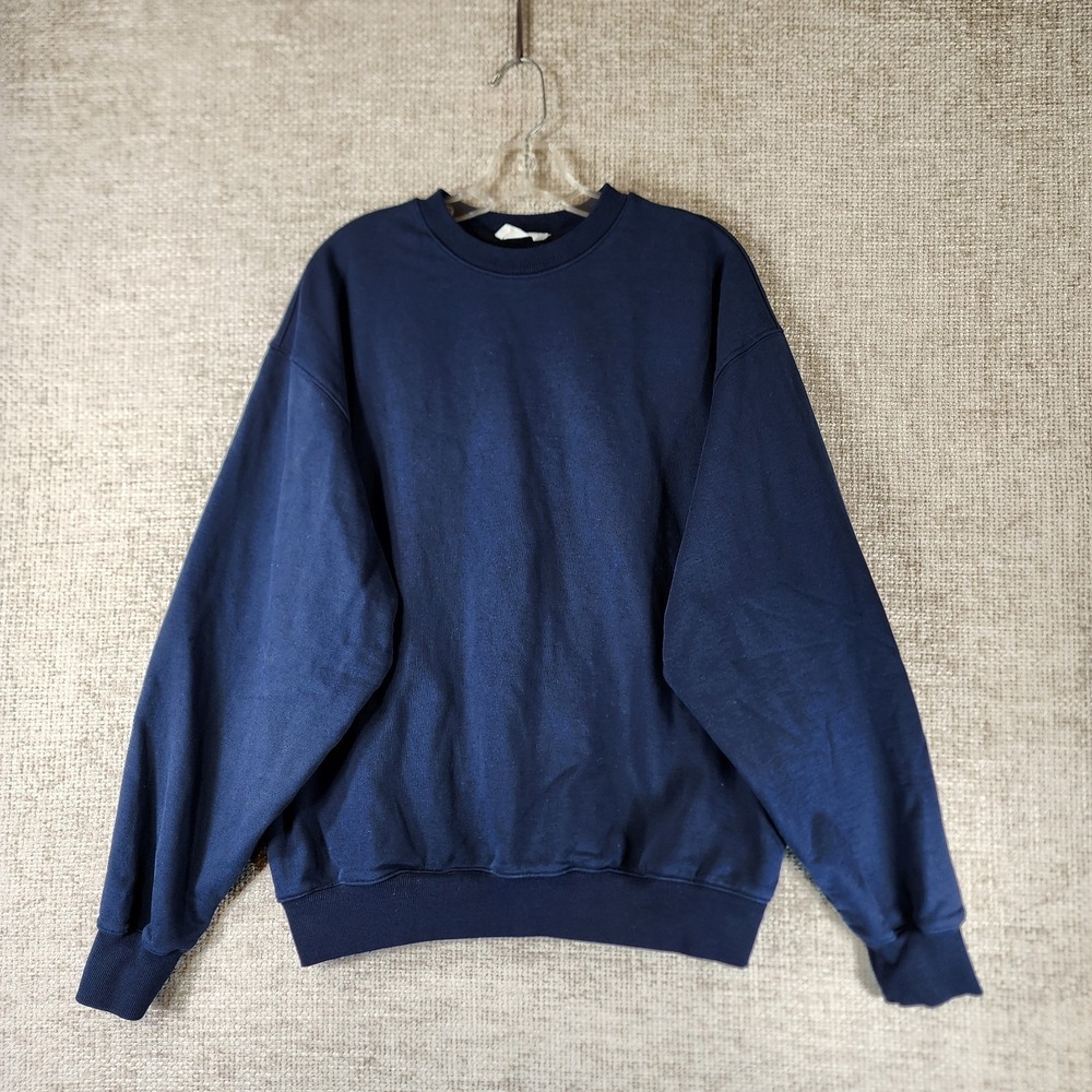Liberal Reason Heavy Cotton French Terry Sweatshirt Mens M Navy Blue Quality EUC